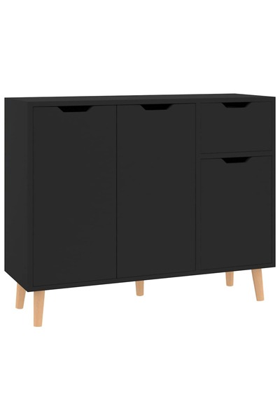 vidaxl Servantă, negru, 90x30x72 cm, lemn prelucrat