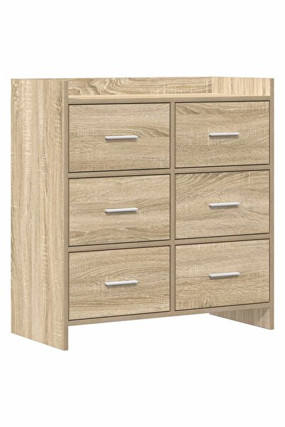 vidaxl Bufet Stejar Sonoma 75 x 33 x 80 cm Lemn prelucrat