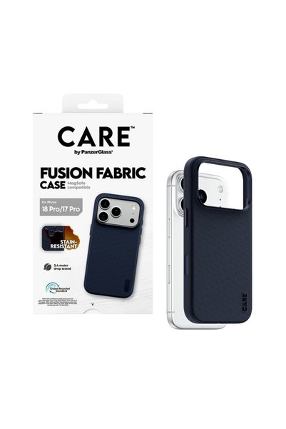 Panzer Glass حافظة PanzerGlass CARE Fusion Fabric مع MagSafe لهاتف iPhone 18 Pro - أزرق داكن