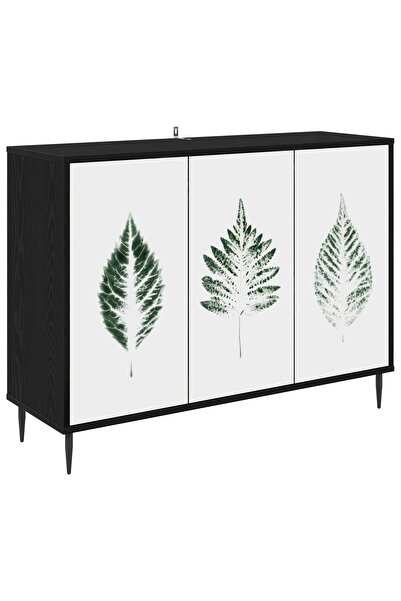vidaxl Bufet HANAU Stejar Negru 102 x 33 x 76 cm Lemn prelucrat