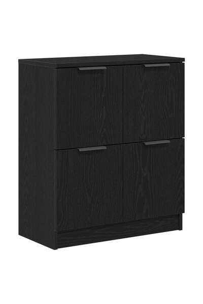 vidaxl Bufet Stejar Negru 60 x 30 x 70 cm Lemn prelucrat