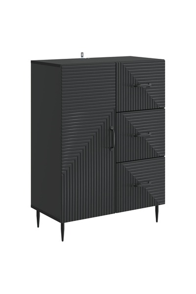 vidaxl Bufet cu sertar Negru 66 x 34,5 x 89,5 cm Lemn prelucrat