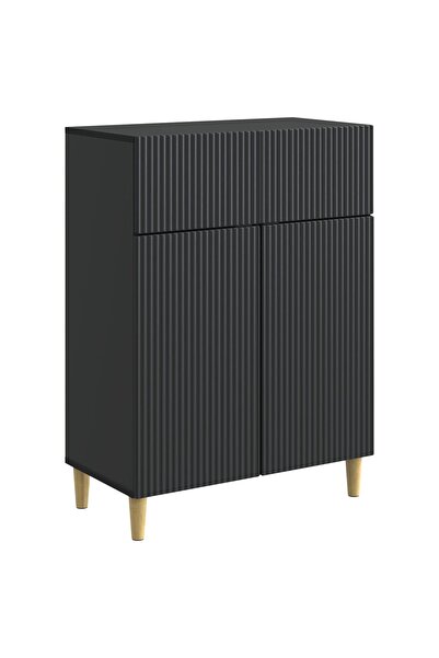 vidaxl Bufet cu sertar Negru 66 x 34,5 x 90 cm Lemn prelucrat