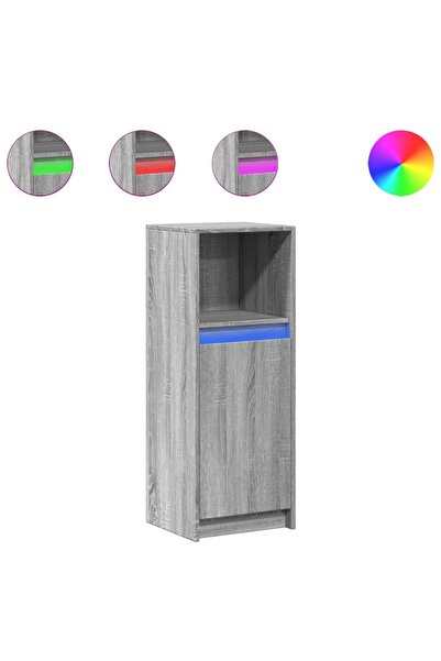 vidaxl Dulap cu LED, gri sonoma, 38x34x100 cm, lemn prelucrat