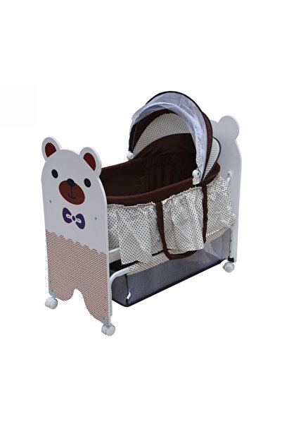 Generic Brand Stylish Cartoon Bear Design Baby Crib and Bassinet Rocking and ...