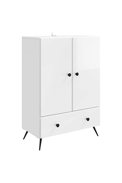 vidaxl Bufet Alb foarte lucios 66 x 34,5 x 95 cm Lemn prelucrat