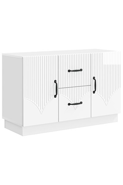 vidaxl Bufet Alb foarte lucios 89 x 34,5 x 57 cm Lemn prelucrat