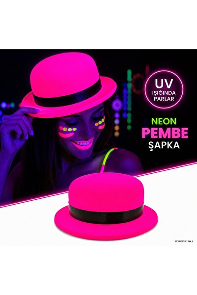 ZERO LAND Zngzrmll Neon Party Pink Color Melon Plastic (95459) Party Hat