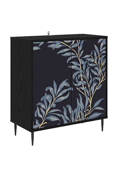 vidaxl Bufet DOKKUM Stejar Negru 69 x 33 x 76 cm Lemn prelucrat