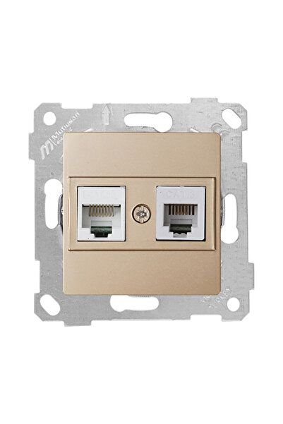 Mutlusan Mechanical Key Telephone Data Socket (Rj12 Cat5E) Gold