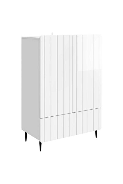 vidaxl Bufet Alb foarte lucios 66 x 34,5 x 97 cm Lemn prelucrat