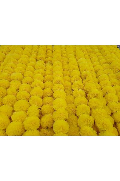 Shreeji Yellow 5ft Artificial Marigold Flower Garland for Parties Wedding Diw...