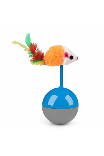 FOXMAG24 Interactive Cat Toy, Mouse with Swing Base, Blue