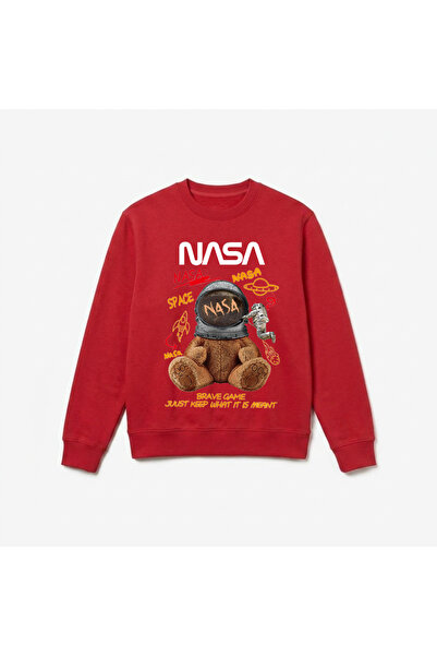 Let's Wear Nasa moon print premium crew neck long sleeve sweatshirt