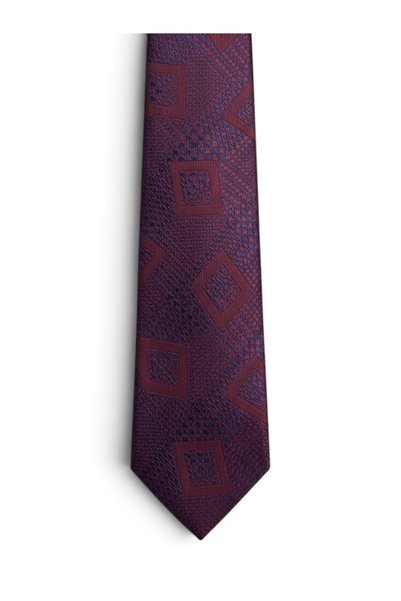 HERMOSE Edi Burgundy Blue Textured Tie