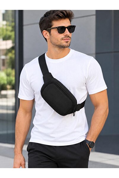 Sofia Men's Daily Black Strap Waist Bag