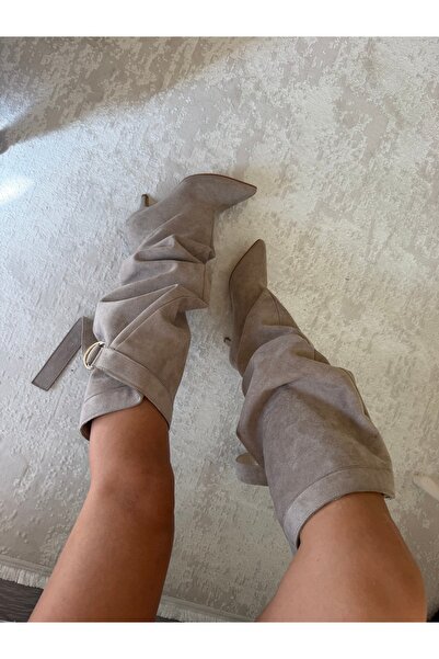 MYVOLANTE Volante Women's Mink Suede Calf Part Adjustable XL Boots