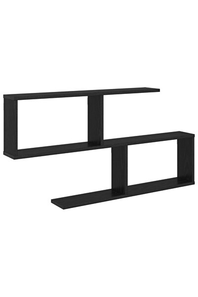 vidaxl Raft de perete Stejar Negru 100 x 12 x 50,5 cm Lemn prelucrat