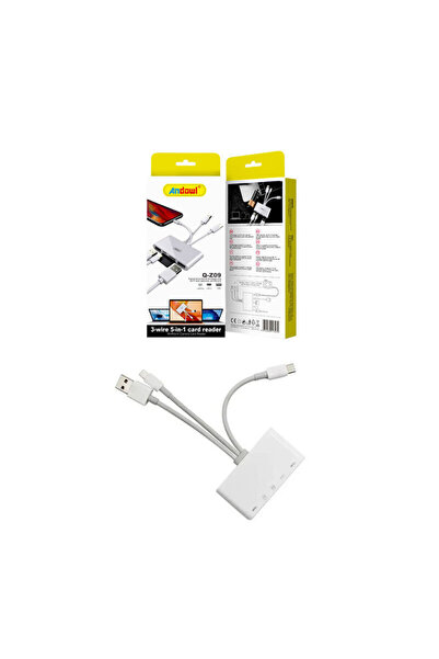 Andowl Q-z09 Αναγνώστης Καρτών Lightning USB 2.0 Type-C για SD/microSD
