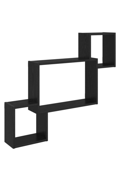vidaxl Raft de perete Montare pe perete Stejar Negru 91,5 x 15 x 76 cm