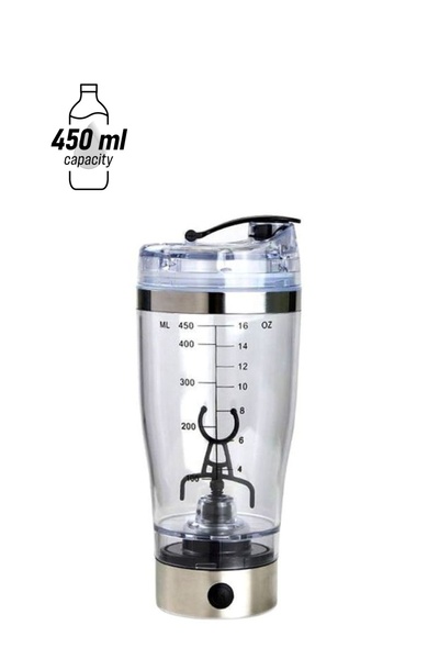 Yailla Portable Shaker Mixer Cup With Detachable Mixer Clear/Silver 3x3x4inch