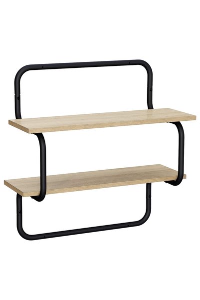 vidaxl Raft de perete cu 2 niveluri Stejar Sonoma 40 x 24,5 x 61 cm