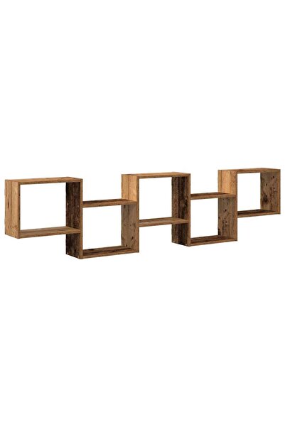 vidaxl Raft cubic perete cu 5 compartimente lemn vechi lemn prelucrat