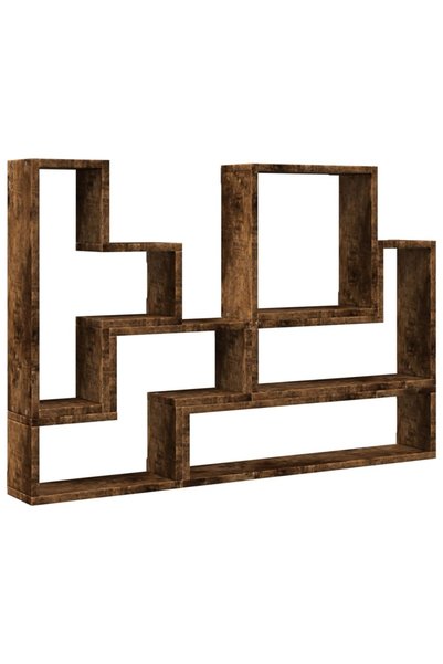 vidaxl Raft de perete, stejar fumuriu, 96x12x64 cm, lemn prelucrat