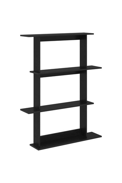 vidaxl Raft de perete Stejar Negru 100 x 20 x 126 cm Lemn prelucrat