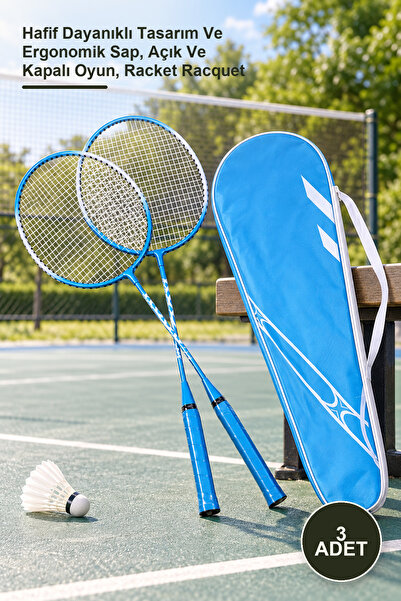 Yenilig 3-Piece Badminton Racket Set – Lightweight, Durable Design and Ergono...