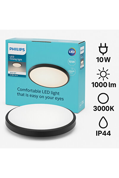 Philips Πλαφονιέρα LED CL200 Μαύρο 10W 1000lm 3000K IP44