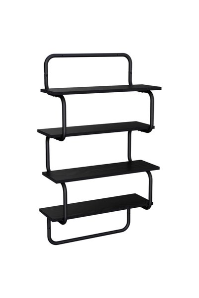 vidaxl Raft de perete cu 4 niveluri Stejar Negru 40 x 24,5 x 104 cm