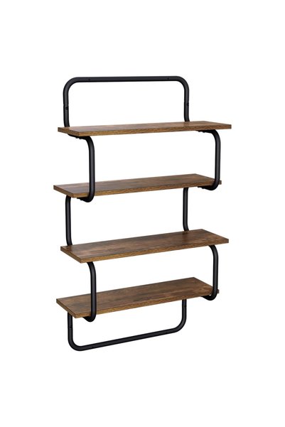 vidaxl Raft de perete cu 4 niveluri Stejar fumuriu 40 x 24,5 x 104 cm