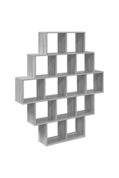 vidaxl Raft de perete Sonoma gri 120 x 20 x 136 cm Lemn prelucrat