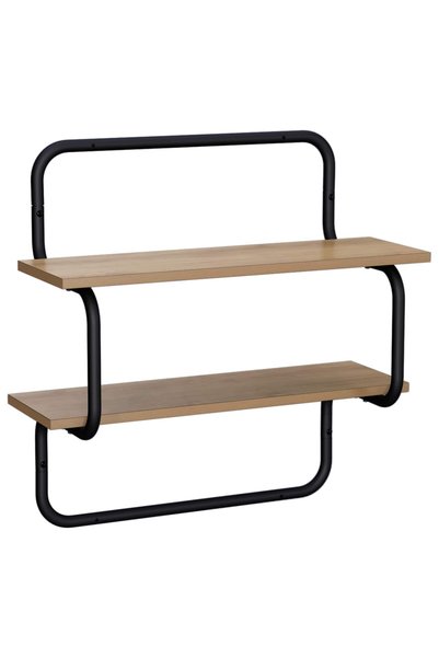 vidaxl Raft de perete cu 2 niveluri Stejar Artizanal 40 x 24,5 x 61 cm