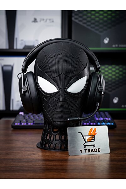 Y TRADE Spider-Man Büst Gaming Kulaklık Standı Masaüstü Kulak Üstü Kulaklık T...