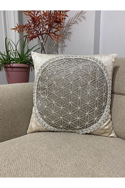 YILMAZHOME Throw Pillow & Throw Pillow Cover - Decorative Lace-Ed Velvet Thro...
