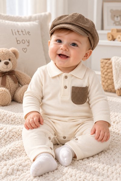 bebekyol Baby Boy Set with Pocketed Hat