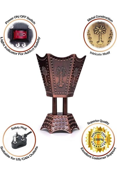 MARK STORE Bakhoor Incense Burner Electric, Mabkhara, Madkhan Oud Burner, Assorted Color (Assorted Hexagonal)