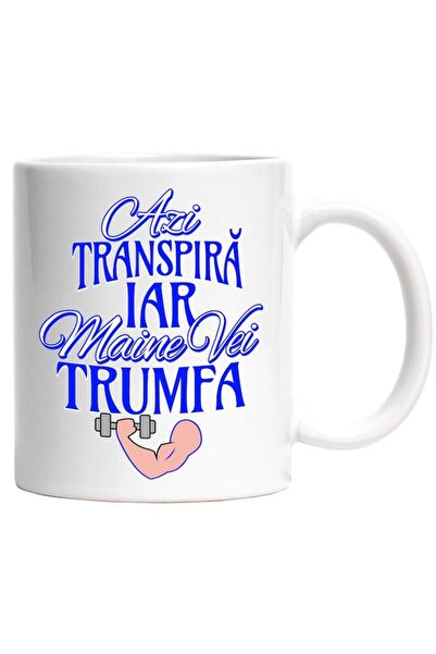 INOVATIX Personalized white mug, Sport sweats Today And Tomorrow you will Tri...