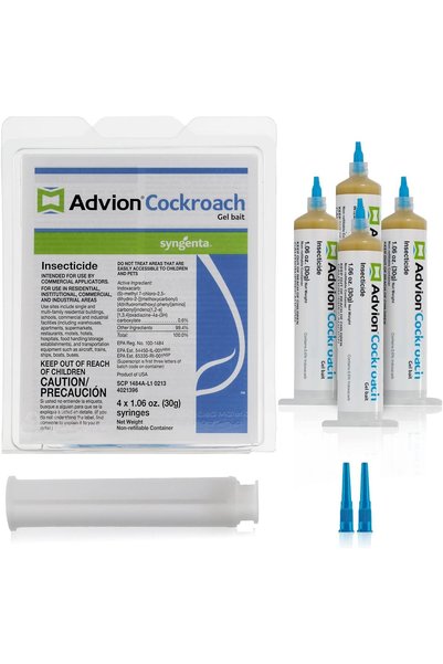Kawin Advion Cockroach Gel Bait, 4 Tubes X 30 Grams, 1 Piston and 2 Tips, German Cockroach Pest Control,