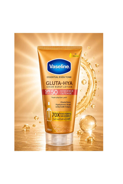 Vaseline لوشن جلوتا-آها سيروم بيرست مع عامل حماية من الشمس 50، 180 مل