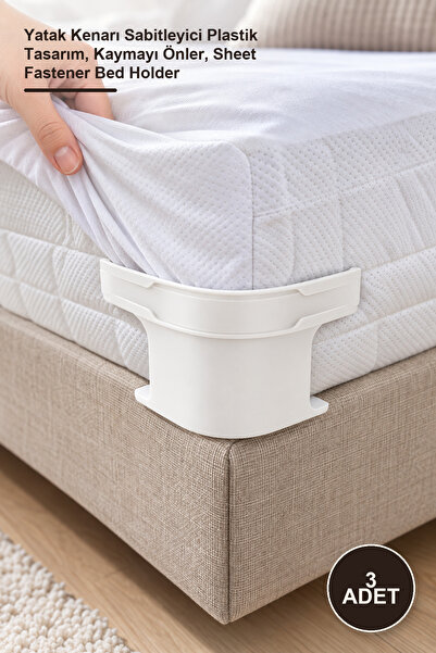 Yenilig 3 Pieces of Bed Sheet Holder Apparatus – Bedside Stabilizer Plastic D...