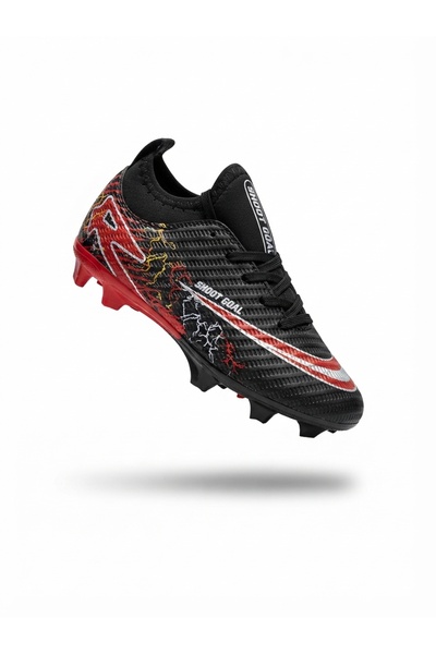 Elit Shot Goal 5330 Black Comfortable Lightweight Boys' Football Shoes with S...