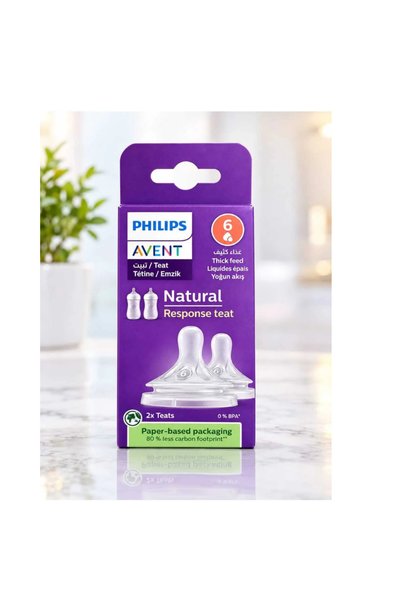 Philips Avent Natural Response 2-Piece Bottle Nipple No 6 6 Months Scy966/02