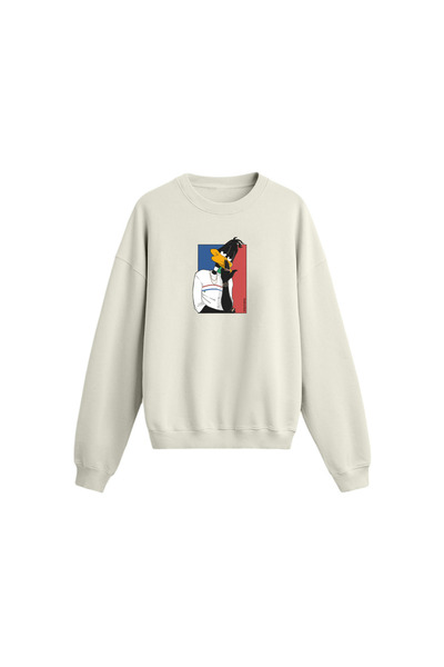 genosha Character Duck Printed Oversize Sweatshirt