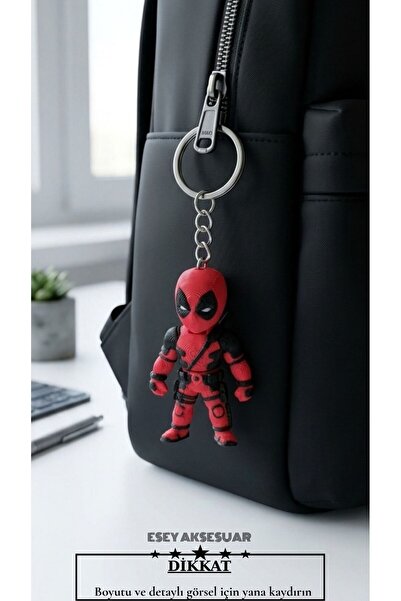 Esey Dizayn Deadpool 3D MİNİ BOY Anahtarlık- Okul Çantası Süsü - Çanta Aksesuar