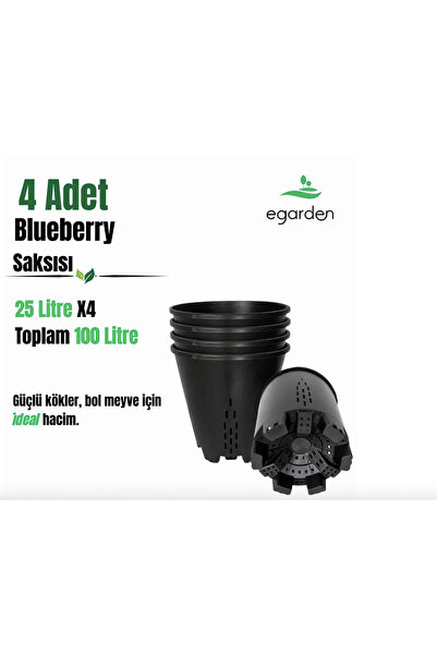 E GARDEN E-Garden 4 Adet 25 Litre Blueberry Saksısı – Yaban Mersini Yetiştirm...
