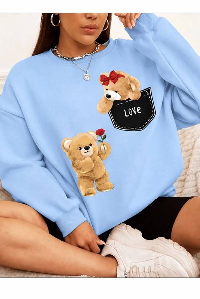 belissia Unisex Erkek/Kadın KAPUŞONLU Renkli Pamuklu Oversize Sweatshirt