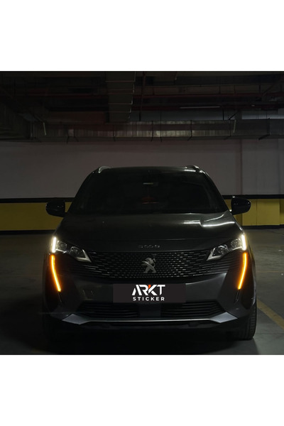 ARKT STİCKER Peugeot 3008 Ve 5008 Gündüz Led 2020-2024 Uyumludur Turuncu